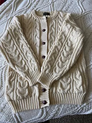 Irish River View Men's Knitwear Cardigan Sweater Adult Ivory Fisherman Cable • $40