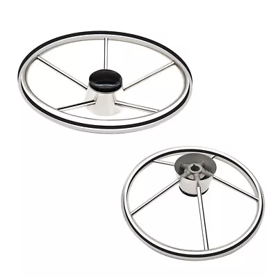 13.5 Inch Boat Steering Wheel 5 Spoke Stainless Steel Destroyer Style Marine • $39.89