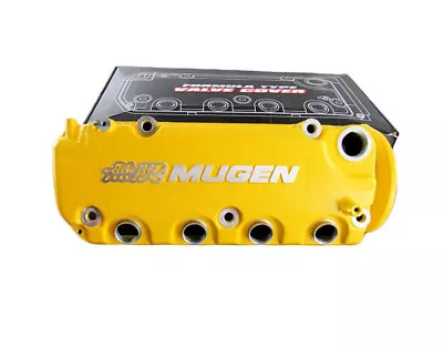 Car Engine Valve Cover Mugen SOHC VTEC D16Y7 D16Y8 Yellow For Honda Civic • $280.99