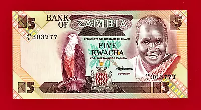 5 Kwacha 1986-1988 Zambia UNC Banknote (P-25d) Last Issue Paper Money Currency • $2.10