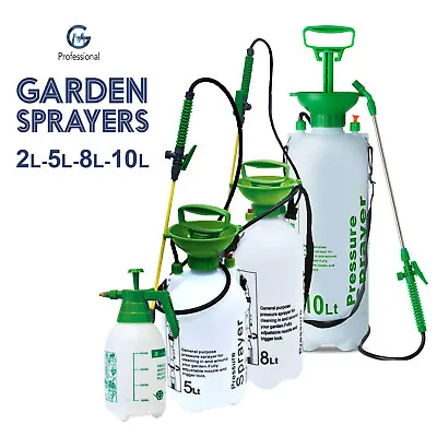 2L5L8L10L Garden Pressure Weed Spray Bottle Water Hand Pump Plant Sprayer • £7.45