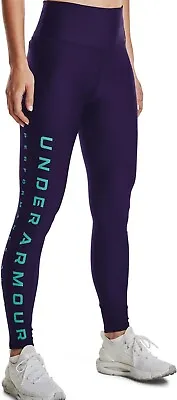 Womens Ladies Under Armour Leggings Bottoms Pants Fitness Gym Yoga - Purple • £22.99