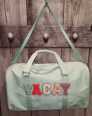 Varsity Letter VACAY Duffle Bag Mint Green Purse  • $80