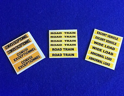 1:50 Scale Code 3 Waterslide Decals Convoi Exceptionnel Road Train Wide Load • £3.80