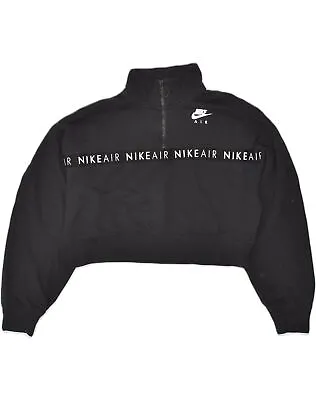 NIKE Womens Oversized Graphic Sweatshirt Jumper UK 14 Large Black Cotton XO07 • £14.17