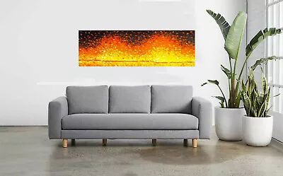 Art Framed Painting - Abstract Canvas - Bush Fire Horizon - Original Landscape • $299