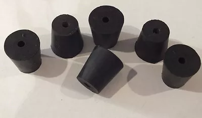 #3 Black Nat. Rubber Laboratory Stoppers Size 3 PLUGS 1-HOLE STOPPER 6/pk #RS-3H • $5.95