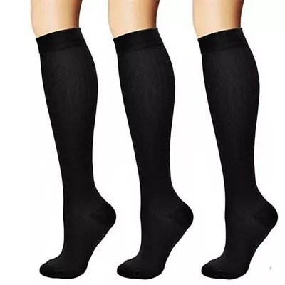 3x Miracle Flight Travel Compression Socks Anti Swelling Fatigue Support Socks • $16.91