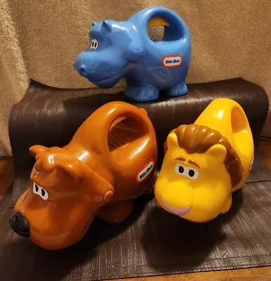 Vtg Little Tikes Glow N' Speak Animal Flashlights Bear Lion Dog LOT OF 3 • $38