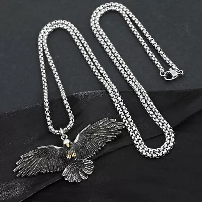  4 PCS Pendant For Men Mens Necklace Chain Eagle Fathers Day Gifts Hip Hop • £13.58