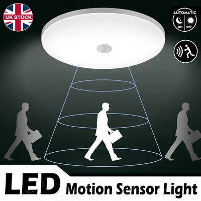 £6.59 • Buy LED Ceiling Light Panel Down Lights PIR Motion Bathroom Kitchen Living Room Lamp