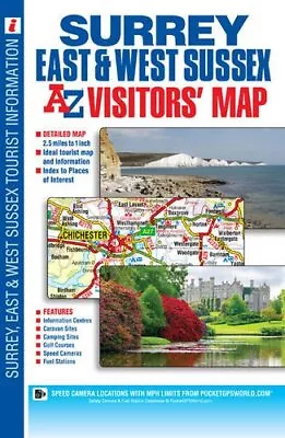 Surrey East & West Sussex Visitors... By Geographers A-Z Map  Sheet Map Folded • £3.86