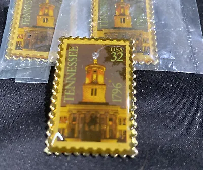Tennessee USA 32 Cents Postage Stamp Lapel Pin State Capitol Building 1996- (3) • $21.99