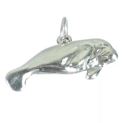 Manatee 2D Sterling Silver Charm Pendant .925 X 1 Manatees Charms. • $25.50