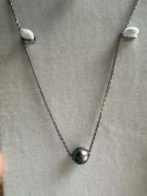 Honora Single Pearl Necklace On Sterling Silver Chain • £28