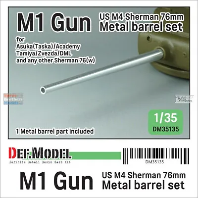 DEFDM35135 1:35 DEF Model US M4 Sherman 76mm M1 Gun Barrel • $10.49