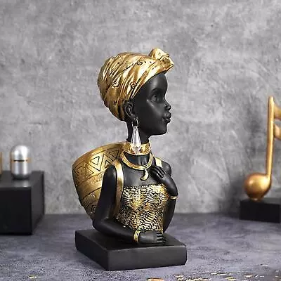 Decorative Lady Statue Sculpture African Gold Color Table Centerpieces Ornament • $67.27