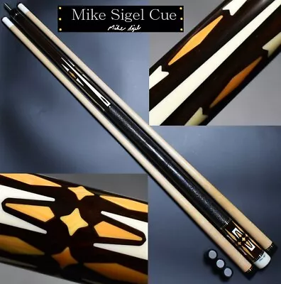 Mike Sigel Custom Cue 4 Luxury Inlay Lizard Genuine Leather 10 Mountains Origin • $2561.74