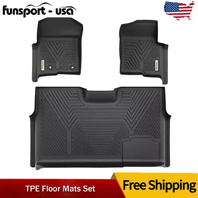 3PCS Floor Mats Liners For 2010-2014 Ford F-150 SuperCrew Cab All Weather Black • $101.99