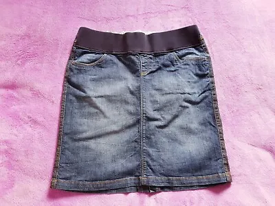 Mamas&Papas Maternity Size 14 Under Bump Adjustable Waist Denim Skirt - Blue • £7.50
