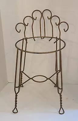 Vintage Mid Century Gold Metal Vanity Chair Stool Seat Hollywood Regency Gold • $29.99