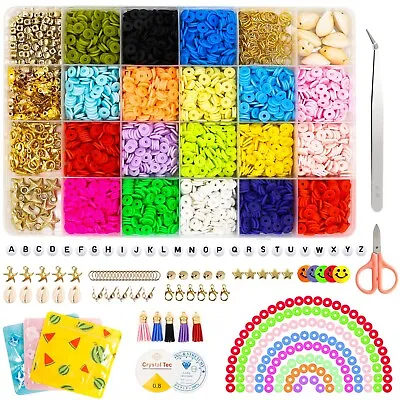 £13.99 • Buy 5000+Pcs Clay Beads For Jewellery & Bracelet Making Kit  Kids Adults 18 Colours