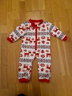 Baby All In One Christmas Pyjamas 12 Months 1 Year • £1