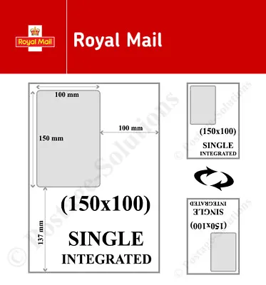 Royal Mail 6x4 A4 Integrated Label Invoice Paper Sticky Address Sheets Single S • £6.95