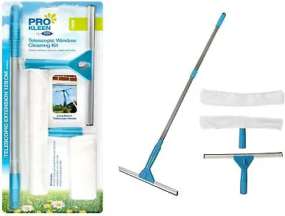 £15.15 • Buy Telescopic Window Cleaner Kit Equipment Extendable Pole Soft Window Cleaner