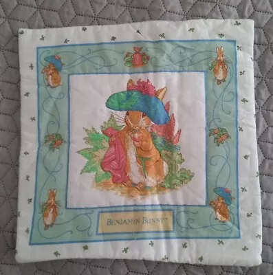 Beatrix Potter PETER RABBIT QUILTED CUSHION COVER 16  BENJAMIN BUNNY.  • £11.99