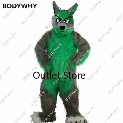 Long Fur Wolf Mascot Costume Fursuit Cosplay Fancy Dress Outfit Advertising • $807.36