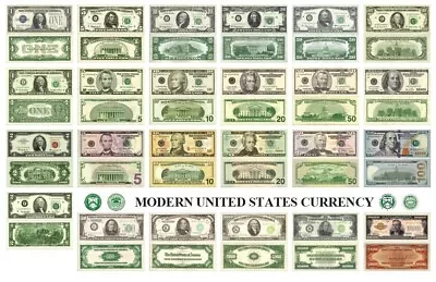UNITED STATES CURRENCY GLOSSY POSTER PICTURE PHOTO Money Dollars Bills Modern 56 • $11.99