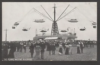 Postcard Blackpool Lancashire Early View The Flying Machine Fairground Ride • £6.99