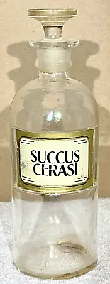 Antique Apothecary Jar W/stopper Original Label Under Glass Chemistry Bottle • $43.99
