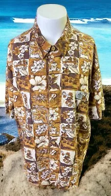 Duke Kahanamoku Mens Hawaiian Aloha Shirt Size XL Brown Floral Print • $32