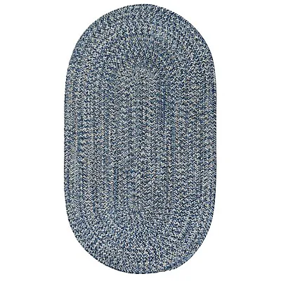 $88 • Buy Capel Rugs Worcester Medium Blue Variegated Country Farmhouse Oval Braided Rug 