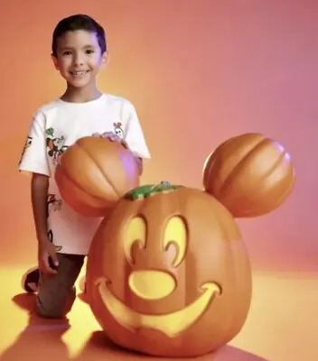 2023 Disney Parks Giant Mickey Mouse Light Up Pumpkin Jack-O-Lantern - IN HAND • $100