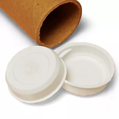 2  White Plastic End Caps For Shipping Mailing Tubes Pack Of 10/20/50/100 • $18.99