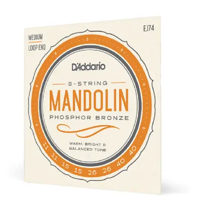 D'Addario EJ74 Mandolin Strings Phosphor Bronze Medium 11-40  • $9.45