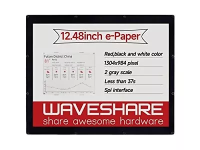 Waveshare 12.48inch E-Ink Raw Display Red/black/white Three-color 1304×984 • $179