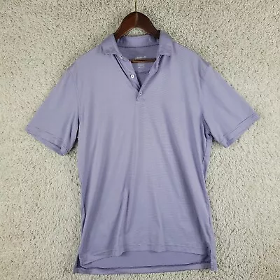 Johnnie-O Golf Performance Polo Shirt Men's M Medium Purple Striped Short-Sleeve • $19.38