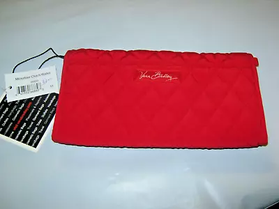 Vera Bradley Wristlet Clutch Wallet Red Microfiber 7.5 X 4 NEW • $21.99