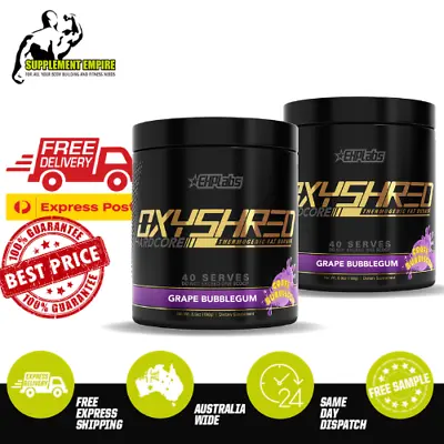 $129.80 • Buy 2 X EHP Labs Oxyshred Hardcore Thermogenic Fat Burner 40 Servings TWIN PACK
