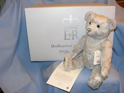 Steiff Queen Elizabeth Dedication To Service Bear 691300 Ice Blue NEW Ltd Ed • £455.40