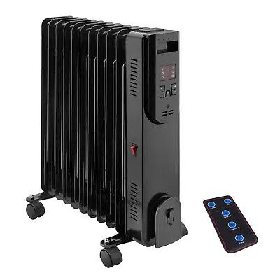 11 Fin Portable Oil Filled Radiator 2500W Digital Display With Remote Control UK • £46.99
