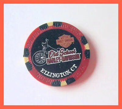 Old School Connecticut 120th Harley Davidson Dealer Poker Chip Red • $7