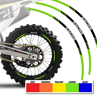 Green 21 In. 18  Dirt Bike Decal Rim Sticker P03 For Yamaha YZ 125X 20 21 22 23 • $37.86