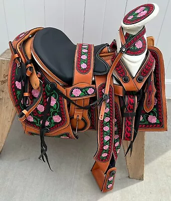 15  MEXICAN CHARRO SADDLE MONTURA CHARRA PARA CABALLO Horse Charro Gear • $699.99