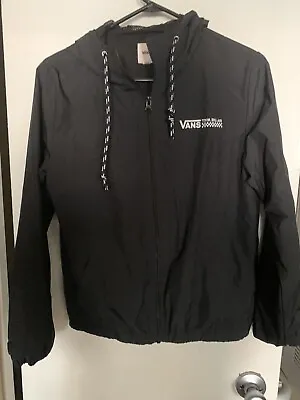 Black VANS Hooded Full Zip Windbreaker Jacket  -XS • $13.95