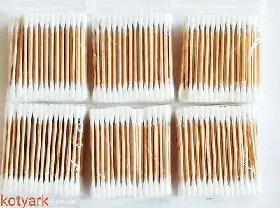 300x  Earbuds Cotton Wooden Stick Buds Eco Friendly   Organic Natural  Swabs. • £3.39